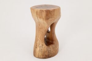 Walnut Solid Wood Sculptural Side Table, Original Contemporary Design, gallery view 5