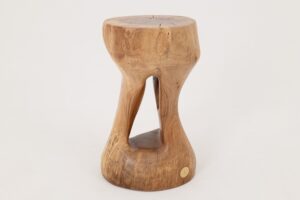 Walnut Solid Wood Sculptural Side Table, Original Contemporary Design, gallery view 6