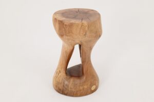 Walnut Solid Wood Sculptural Side Table, Original Contemporary Design, gallery view 7