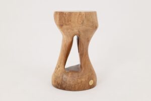 Walnut Solid Wood Sculptural Side Table, Original Contemporary Design, gallery view 8
