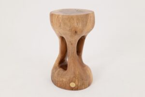 Walnut Solid Wood Sculptural Side Table, Original Contemporary Design, gallery view 9