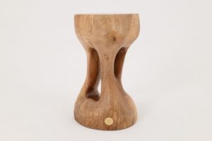 Walnut Solid Wood Sculptural Side Table, Original Contemporary Design, gallery view 11