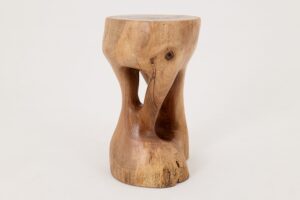 Walnut Solid Wood Sculptural Side Table, Original Contemporary Design, gallery view 13
