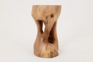 Walnut Solid Wood Sculptural Side Table, Original Contemporary Design, gallery view 14