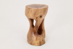 Walnut Solid Wood Sculptural Side Table, Original Contemporary Design, gallery view 15