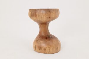 Walnut Solid Wood Sculptural Side Table, Original Contemporary Design, gallery view 2