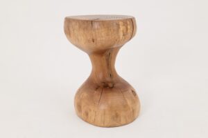 Walnut Solid Wood Sculptural Side Table, Original Contemporary Design, gallery view 3