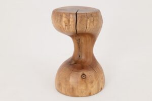 Walnut Solid Wood Sculptural Side Table, Original Contemporary Design, gallery view 4