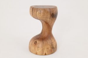Walnut Solid Wood Sculptural Side Table, Original Contemporary Design, gallery view 5