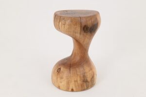 Walnut Solid Wood Sculptural Side Table, Original Contemporary Design, gallery view 6