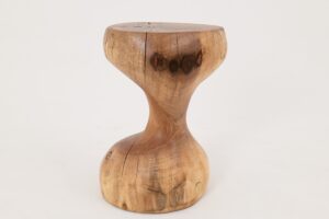 Walnut Solid Wood Sculptural Side Table, Original Contemporary Design, gallery view 7