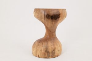 Walnut Solid Wood Sculptural Side Table, Original Contemporary Design, gallery view 8
