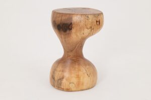 Walnut Solid Wood Sculptural Side Table, Original Contemporary Design, gallery view 9