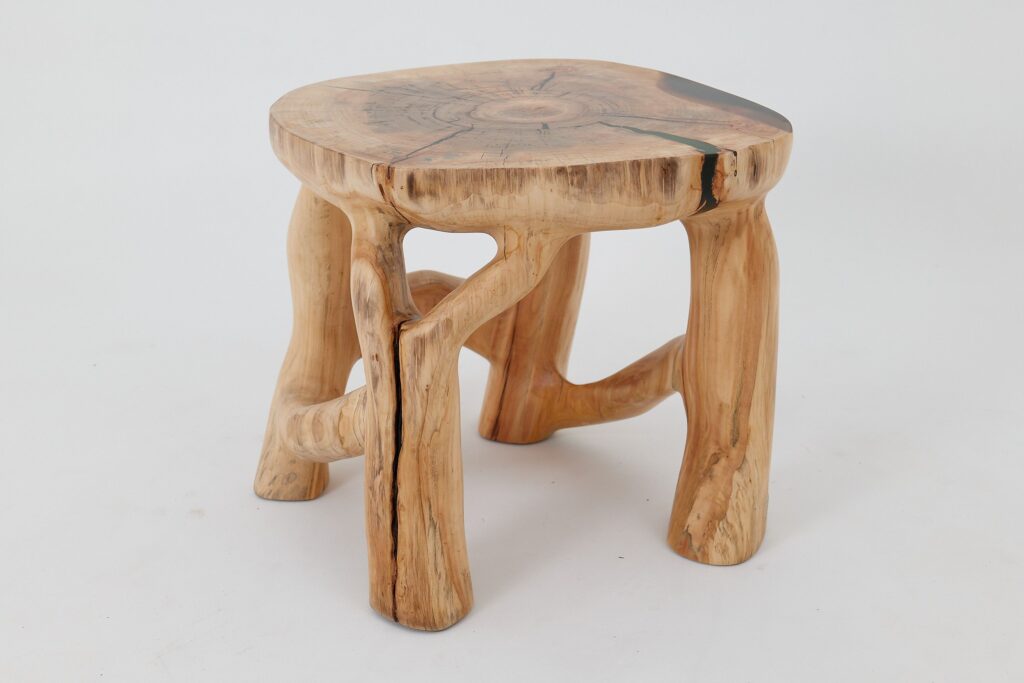 Sculptural Coffee Table, Solid Wood, Contemporary Design, Handmade, Logniture