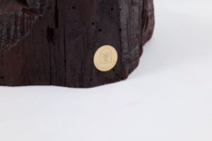 Sculptural Hardwood Side Table, Coffee Table, Red Stain, Hand-Carved,, gallery view 8