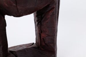 Sculptural Hardwood Side Table, Coffee Table, Red Stain, Hand-Carved,, gallery view 11