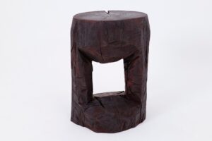 Sculptural Hardwood Side Table, Coffee Table, Red Stain, Hand-Carved,, gallery view 12
