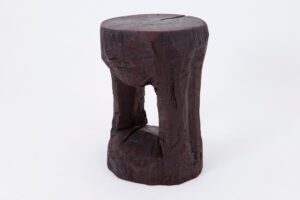 Sculptural Hardwood Side Table, Coffee Table, Red Stain, Hand-Carved,, gallery view 13
