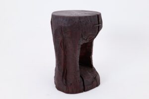 Sculptural Hardwood Side Table, Coffee Table, Red Stain, Hand-Carved,, gallery view 14