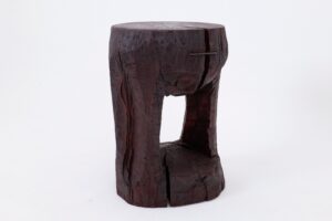 Sculptural Hardwood Side Table, Coffee Table, Red Stain, Hand-Carved,, gallery view 16