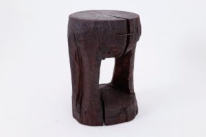 Sculptural Hardwood Side Table, Coffee Table, Red Stain, Hand-Carved,, gallery view 17