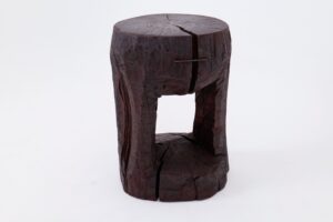 Sculptural Hardwood Side Table, Coffee Table, Red Stain, Hand-Carved,, gallery view 18