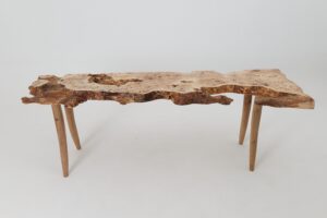 Live-Edge Burl Wood Console Table, Organic Modern, Handmade, gallery view 2