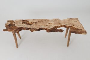 Live-Edge Burl Wood Console Table, Organic Modern, Handmade, gallery view 4