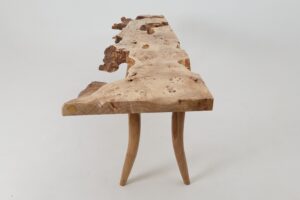 Live-Edge Burl Wood Console Table, Organic Modern, Handmade, gallery view 10
