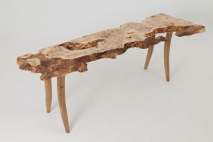 Live-Edge Burl Wood Console Table, Organic Modern, Handmade, gallery view 18