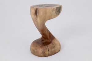 Sculptural Side Table, Stool, Solid Wood, Walnut, Contemporary Design, main view
