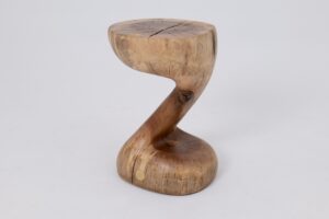 Sculptural Side Table, Stool, Solid Wood, Walnut, Contemporary Design, gallery view 2
