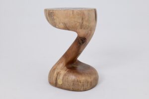Sculptural Side Table, Stool, Solid Wood, Walnut, Contemporary Design, gallery view 3