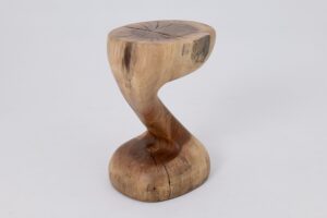 Sculptural Side Table, Stool, Solid Wood, Walnut, Contemporary Design, gallery view 6