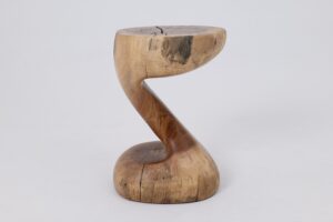 Sculptural Side Table, Stool, Solid Wood, Walnut, Contemporary Design, gallery view 7