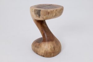 Sculptural Side Table, Stool, Solid Wood, Walnut, Contemporary Design, gallery view 9