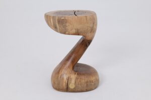 Sculptural Side Table, Stool, Solid Wood, Walnut, Contemporary Design, gallery view 12
