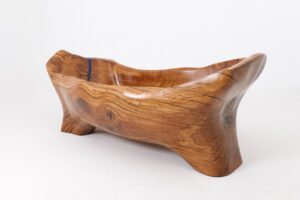 Live Edge Bathtub Carved from Single Piece of Wood, Fully Functional, gallery view 3