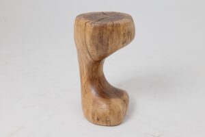Sculptural Side Table, Stool, Solid Wood, Walnut, Contemporary Design, main view