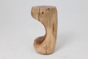 Sculptural Side Table, Stool, Solid Wood, Walnut, Contemporary Design, gallery view 3