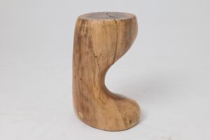 Sculptural Side Table, Stool, Solid Wood, Walnut, Contemporary Design, gallery view 7