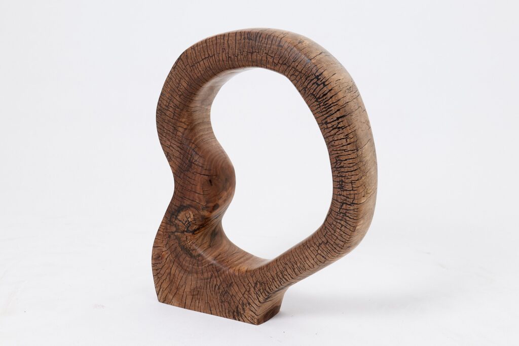 Still Stand Abstract Wood Sculpture, Chainsaw Carved, Walnut