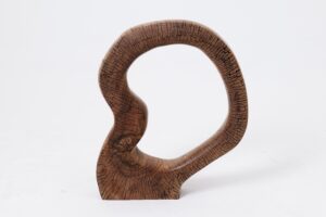 Still Stand Abstract Wood Sculpture, Chainsaw Carved, Walnut, gallery view 2