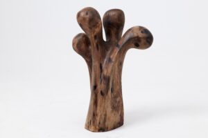Still Stand Abstract Wood Sculpture, Chainsaw Carved, Walnut, main view