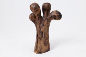 Still Stand Abstract Wood Sculpture, Chainsaw Carved, Walnut, gallery view 2