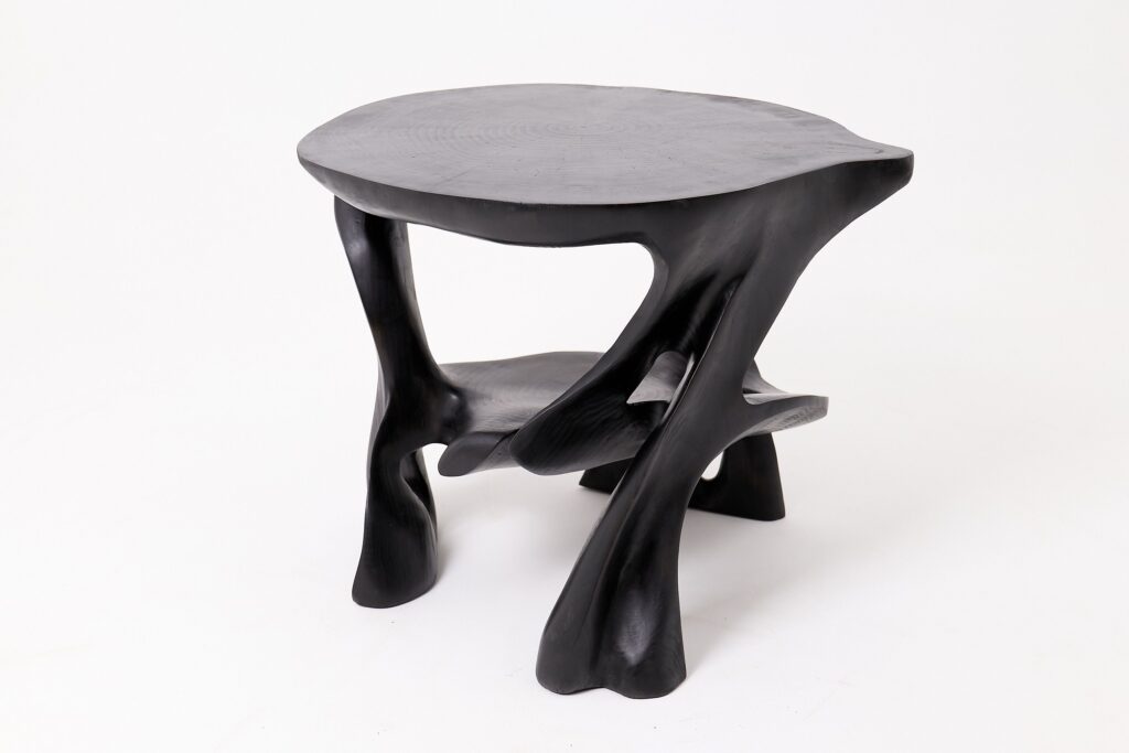 Sculptural Coffee Table, Solid Wood, Contemporary Design, Handmade