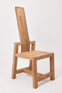 Massive Oak Armchair, Rustic, Burnt Wood, Black, Charred, Handmade, gallery view 3