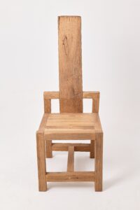 Massive Oak Armchair, Rustic, Burnt Wood, Black, Charred, Handmade, gallery view 4
