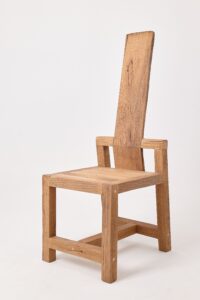 Massive Oak Armchair, Rustic, Burnt Wood, Black, Charred, Handmade, gallery view 6