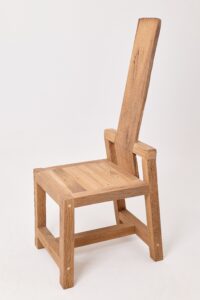 Massive Oak Armchair, Rustic, Burnt Wood, Black, Charred, Handmade, gallery view 7